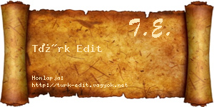 Türk Edit névjegykártya